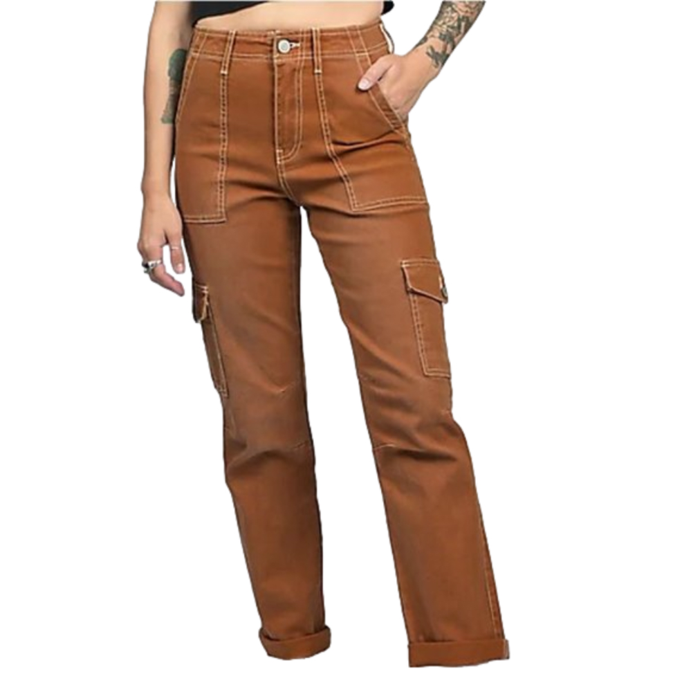 NWT Dickies Women's‎ Cuff Brown Cargo Pants 1/25